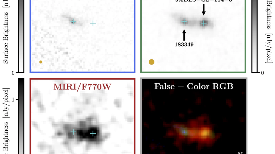 Photometric detection at 7.7 microns of a galaxy beyond redshift 14 with JWST/MIRI